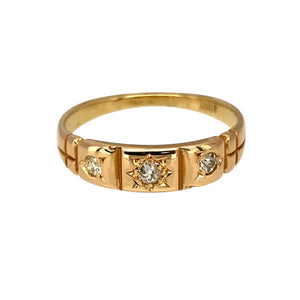 18ct Gold & Diamond Set Vintage Band Ring