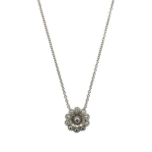 Platinum & Diamond Set Flower 17" Necklace
