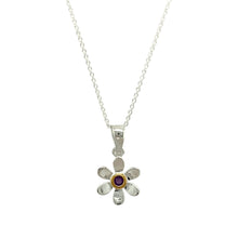 Load image into Gallery viewer, 925 Silver &amp; Amethyst Set Flower February Birthstone 16&quot; - 18&quot; Necklace
