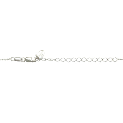 925 Silver & Ruby Set Flower July Birthstone 16" - 18" Necklace