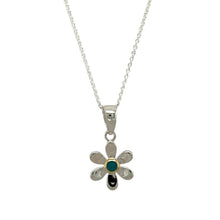 Load image into Gallery viewer, 925 Silver &amp; Turquoise Set Flower December Birthstone 16&quot; - 18&quot; Necklace
