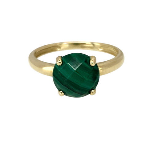 9ct Gold & Malachite Set Ring