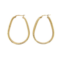 Load image into Gallery viewer, 9ct Gold Plain Oval Creole Earrings

