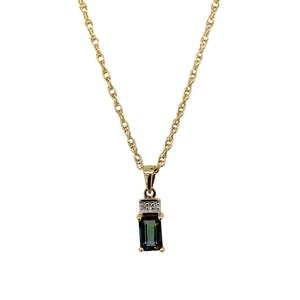 9ct Gold Diamond & Mystic Topaz Set 17" Necklace