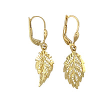 Load image into Gallery viewer, 14ct Gold Leaf Drop Earrings
