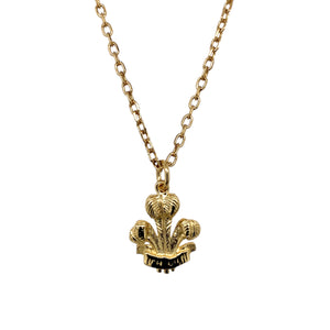 9ct Gold Welsh Three Feathers 24" Necklace