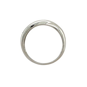 9ct White Gold & Diamond Set Crossover Band Ring