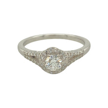 Load image into Gallery viewer, 9ct White Gold &amp; Diamond Set Halo Solitaire Ring
