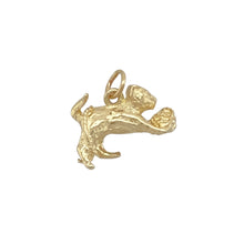 Load image into Gallery viewer, Add a whimsical and fun touch to your jewellery collection with this pre-owned 9ct yellow gold cat chasing a ball of yarn charm.

Design: Featuring an adorable cat design chasing a ball of yarn, this charm captures the playful nature of our feline friends in a detailed and charming way.
Material: Made from 9-carat yellow gold, offering a polished finish that enhances the intricate features of the cat and yarn.
Size &amp; Weight: Weighing 2.40 grams, this charm is perfect for adding a lighthearted and personal
