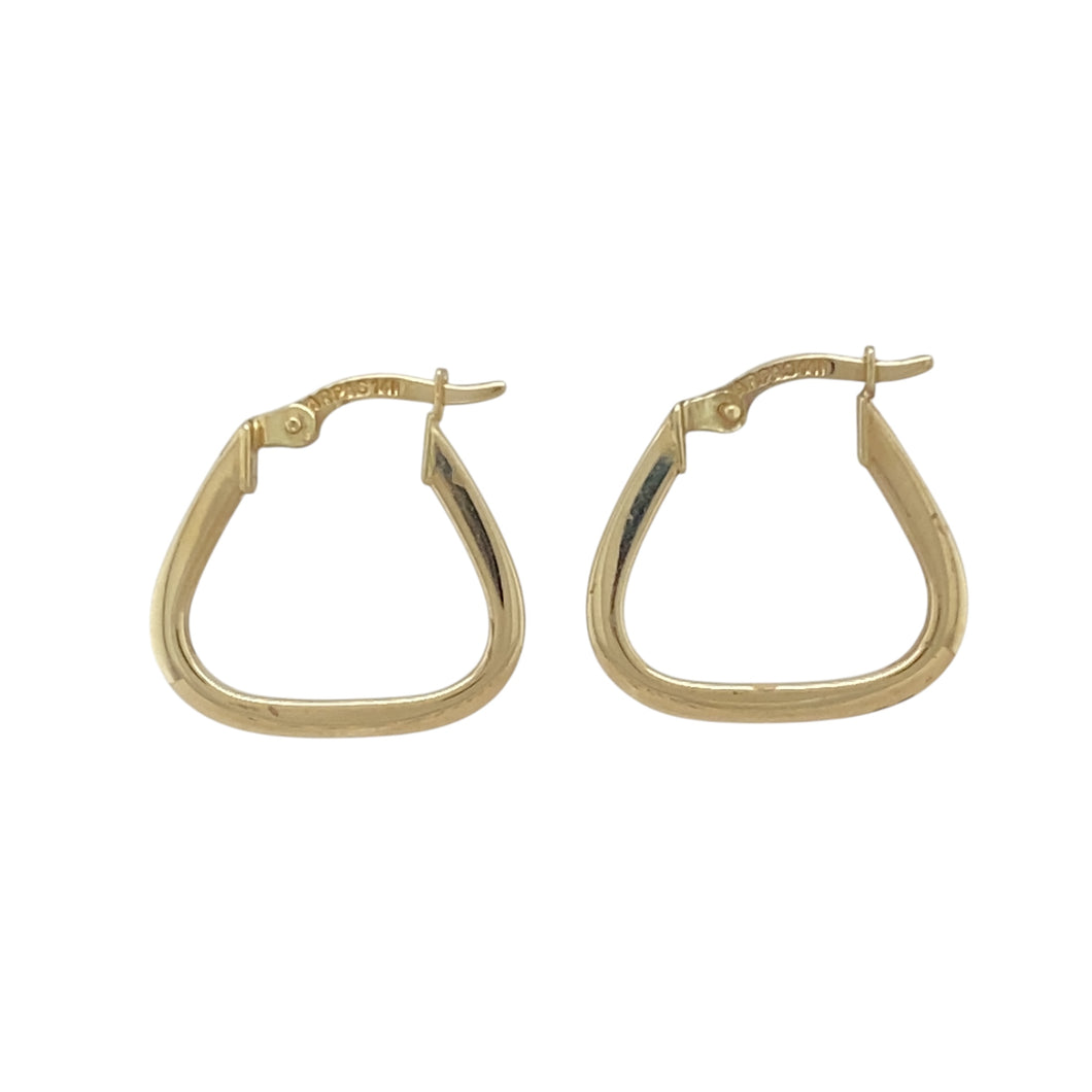 9ct Gold Triangle Creole Earrings