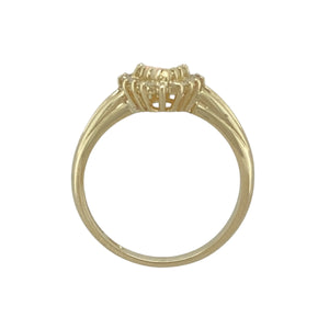 9ct Gold Diamond & Opalique Teardrop Set Cluster Ring