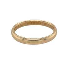 Load image into Gallery viewer, This pre-owned 9ct yellow gold 3mm court wedding band ring is a timeless and elegant choice.

Design: A classic court-shaped band with a smooth, rounded profile for a comfortable fit.
Material: Crafted from 9-carat yellow gold, offering a warm and polished finish.
Size &amp; Weight: Size P, with a 3mm width and a weight of 2.90 grams, making it a sleek yet durable piece.

A perfect symbol of love and commitment, ideal for weddings, stacking, or everyday wear.
