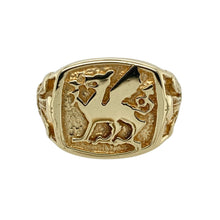 Load image into Gallery viewer, 9ct Gold Welsh Dragon Signet Ring
