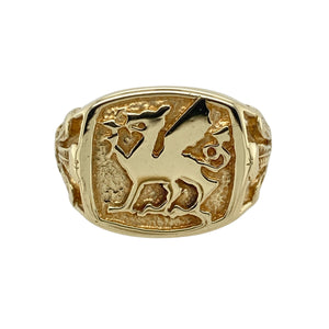 9ct Gold Welsh Dragon Signet Ring