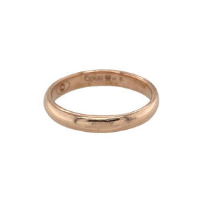 This pre-owned 9ct rose gold Clogau Cariad wedding band ring is a beautifully crafted piece.

Design: The band features a delicate 3mm width, with the Clogau Cariad collection symbolising love and affection, perfect for a meaningful wedding band.
Material: Made from 9ct rose gold, offering a warm and romantic tone.
Size & Weight: Size G, 1.60 grams.

A subtle yet elegant wedding band, ideal for those seeking a blend of tradition and sentimental value.