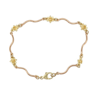 9ct Welsh Gold 7" Daffodil Bracelet