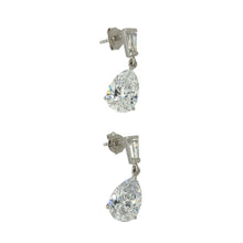 Load image into Gallery viewer, 9ct White Gold &amp; Cubic Zirconia Set Teardrop Drop Earrings
