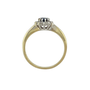9ct Gold Diamond & Sapphire Set Cluster Ring