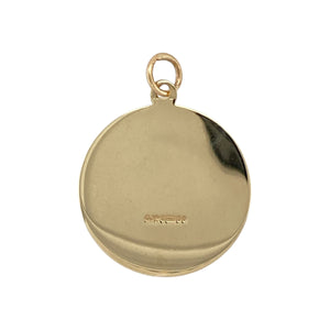 Embrace tradition and timeless protection with this pre-owned 9ct yellow gold round St Christopher pendant, featuring intricate detail and a substantial presence, perfect for everyday wear or gifting, featuring:

Design: A classic round pendant depicting St Christopher—the patron saint of travellers—beautifully detailed at the centre and framed by an ornate, patterned edge for added distinction.
