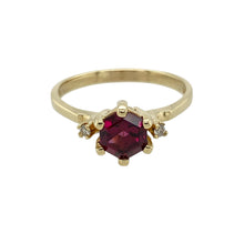 Load image into Gallery viewer, 14ct Gold Diamond &amp; Pink Tourmaline Set Ring
