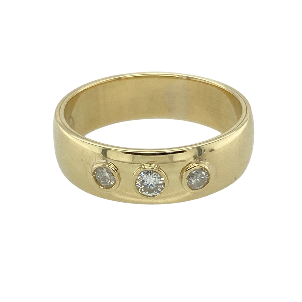 14ct Gold & Diamond Set Band Ring