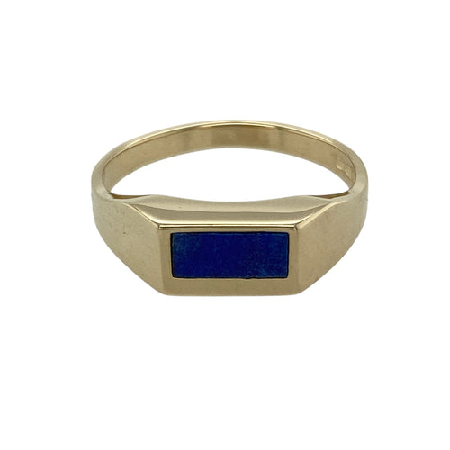 9ct Gold & Blue Stone Set Signet Ring