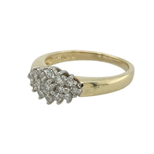 Load image into Gallery viewer, Bring timeless sparkle and elegance to your collection with this pre-owned 9ct yellow gold diamond set cluster ring, offering a radiant design that’s perfect for special occasions or refined everyday wear:

Design: A classic cluster setting with brilliant-cut diamonds arranged to create a dazzling central display, offering a bold yet elegant look in a compact form.
Material: Made from 9-carat yellow gold, the polished finish adds warmth and enhances the brilliance of the diamonds.


