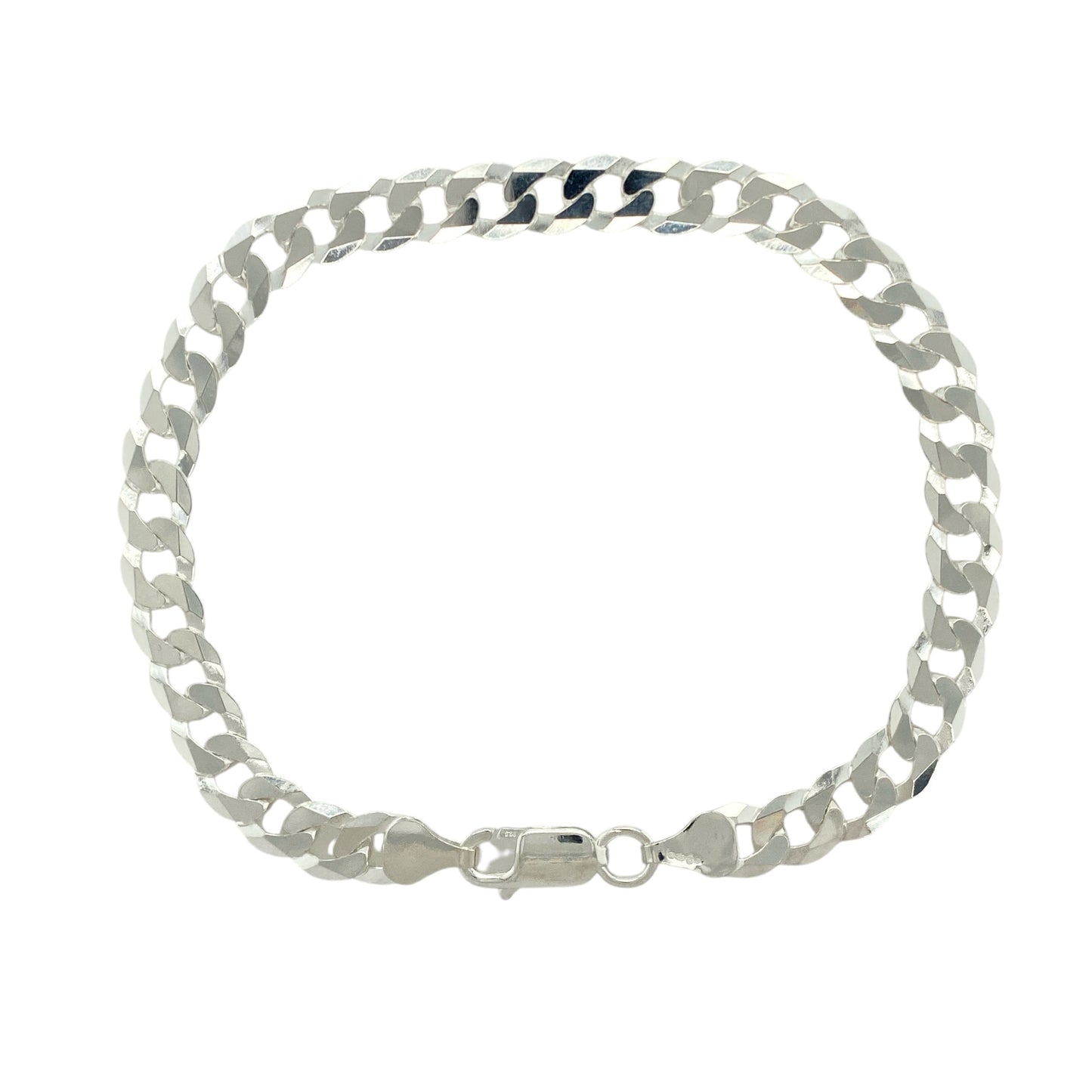 New 925 Silver 8.5" Curb Bracelet
