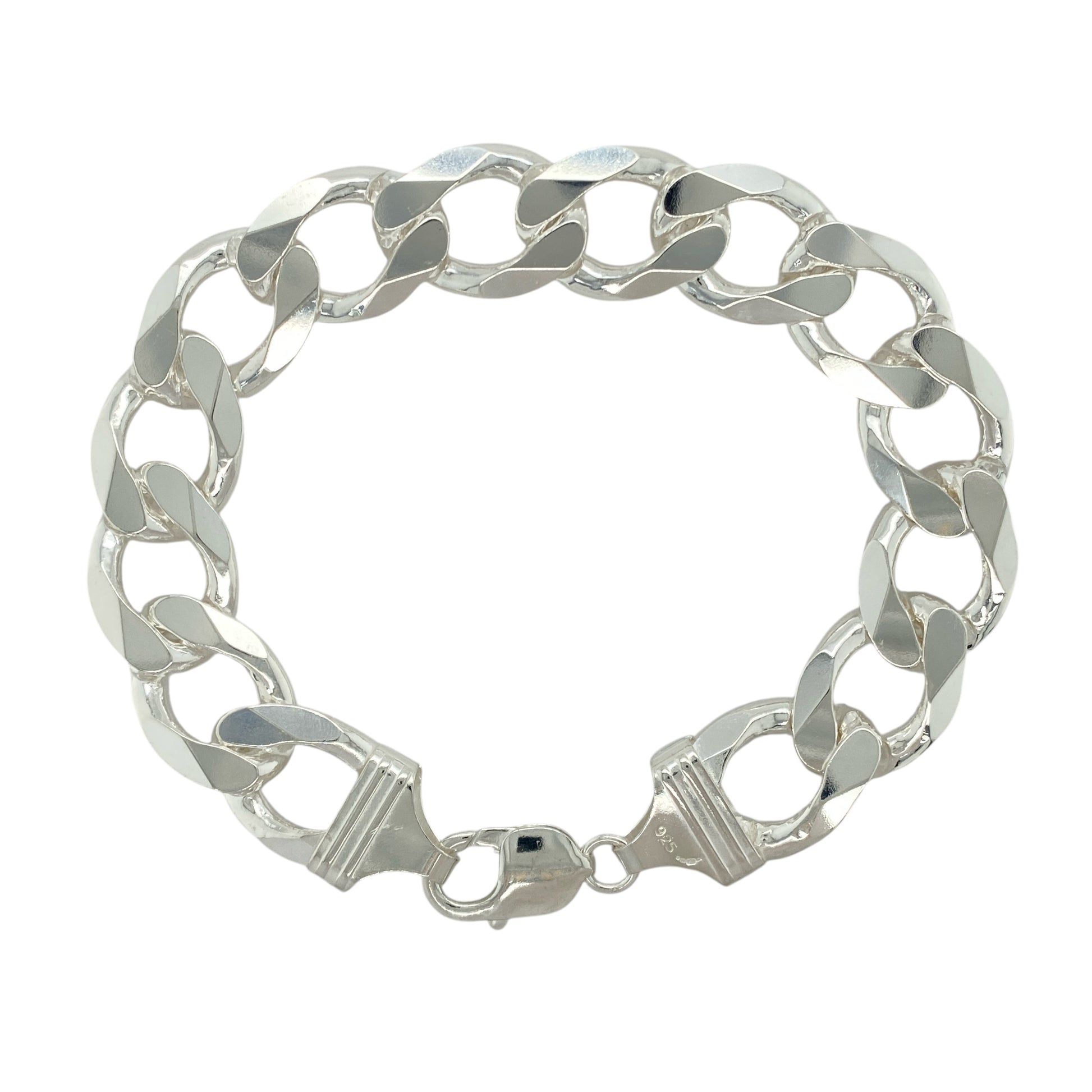 New 925 Silver 9.5" Curb Bracelet