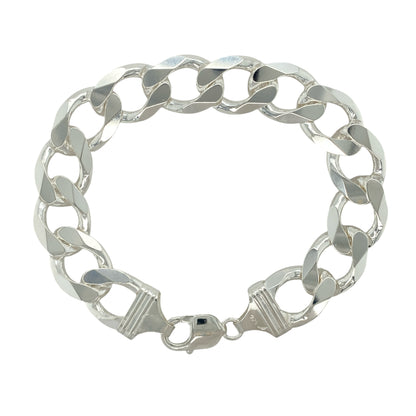 New 925 Silver 9.5" Curb Bracelet