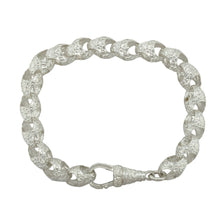 Load image into Gallery viewer, New 925 Silver 9&quot; Patterned Tulip Style Link Bracelet
