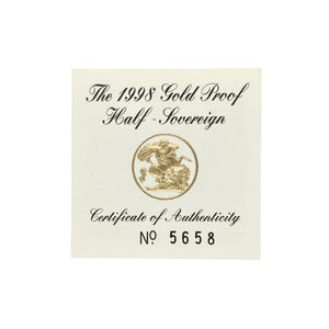 1998 22ct Gold Half Sovereign Coin