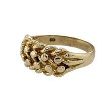 Load image into Gallery viewer, Bring bold vintage character to your collection with this pre-owned 9ct yellow gold two row keeper ring, offering classic style with timeless appeal—perfect for everyday wear or standout layering.

Design: The ring features a traditional two row keeper design, symbolising protection and strength, with woven gold detail for added texture and depth.
Material: Made from 9-carat yellow gold, the polished finish enhances the bold link-style pattern and rich tone of the gold.

