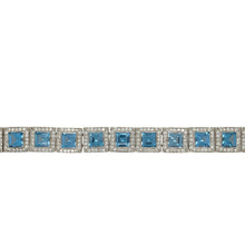 Load image into Gallery viewer, 925 Silver Blue Stone &amp; Cubic Zirconia Set 7.5&quot; Bracelet
