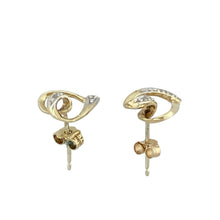 Load image into Gallery viewer, 9ct Gold &amp; Diamond Set Open Heart Stud Earrings
