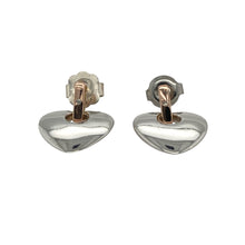 Load image into Gallery viewer, Bring romantic elegance and subtle sparkle to your collection with these pre-owned 925 silver with 9ct rose gold and diamond set Clogau heart drop earrings, blending classic design with signature Welsh detail—perfect for gifting or graceful everyday wear.

Design: Each earring features an open heart design with a delicate diamond accent and warm rose gold detailing, suspended from a polished drop for soft movement and elegant charm.

