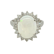 Load image into Gallery viewer, 9ct White Gold Diamond &amp; Opalique Set Cluster Ring

