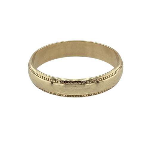 9ct Gold 4mm Milgrain Edge Band Ring