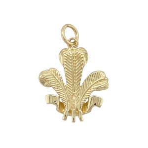 Celebrate tradition and national pride with this pre-owned 9ct yellow gold Welsh Three Feathers pendant—a meaningful emblem with timeless style.

Design: This pendant features the iconic Welsh Three Feathers crest, finely detailed in polished yellow gold, symbolising loyalty, strength, and heritage.
Material: Made from 9-carat yellow gold, the warm finish enhances the intricate design and adds a rich, classic touch.
