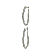 Load image into Gallery viewer, 9ct White Gold &amp; Diamond Set Oval Shaped Earrings
