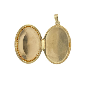 9ct Gold Patterned Oval Locket