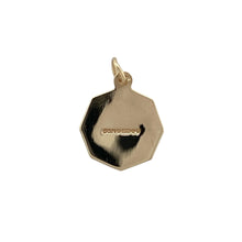 Load image into Gallery viewer, Carry a timeless symbol of protection and guidance with this pre-owned 9ct yellow gold octagon St Christopher pendant—elegant, meaningful, and beautifully crafted.

Design: This pendant features a detailed image of St Christopher, the patron saint of travellers, framed within an octagonal border for a distinctive and stylish finish.
Material: Made from 9-carat yellow gold, the polished surface enhances the fine detailing and adds a warm, classic glow.

