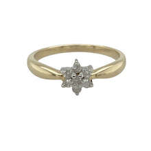 Load image into Gallery viewer, 9ct Gold &amp; Diamond Set Small Flower Cluster Ring
