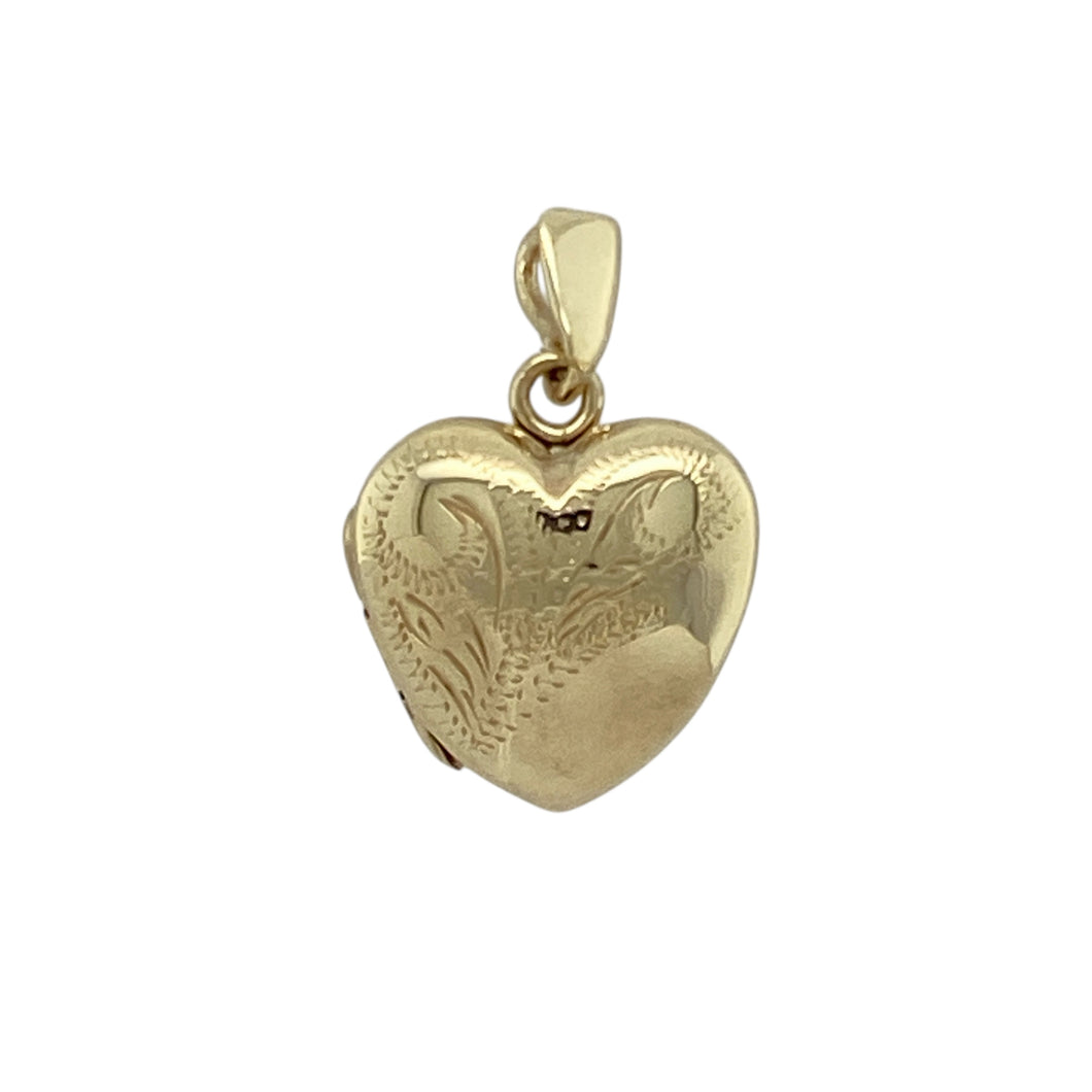 9ct Gold Patterned Heart Locket