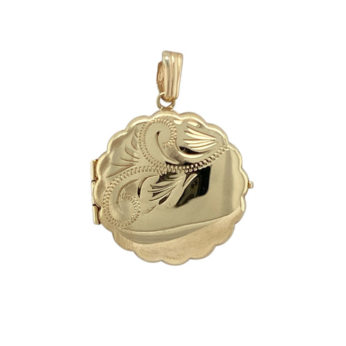 9ct Gold Patterned Round Locket