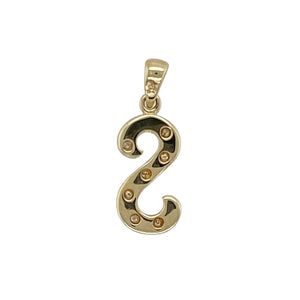 Personalise your collection with timeless sparkle using this pre-owned 9ct yellow and white gold diamond set 'S' initial pendant—elegant, meaningful, and beautifully crafted.

Design: This stylish pendant features the letter 'S' in polished yellow gold, with a white gold accent set with a sparkling diamond for added brilliance and definition.
Material: Made from 9-carat yellow and white gold, the polished finish highlights the contrast between the two tones and enhances the diamond's sparkle.
