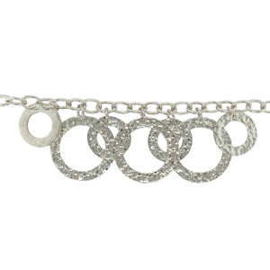925 Silver Patterned Circle Drop 18" Necklace
