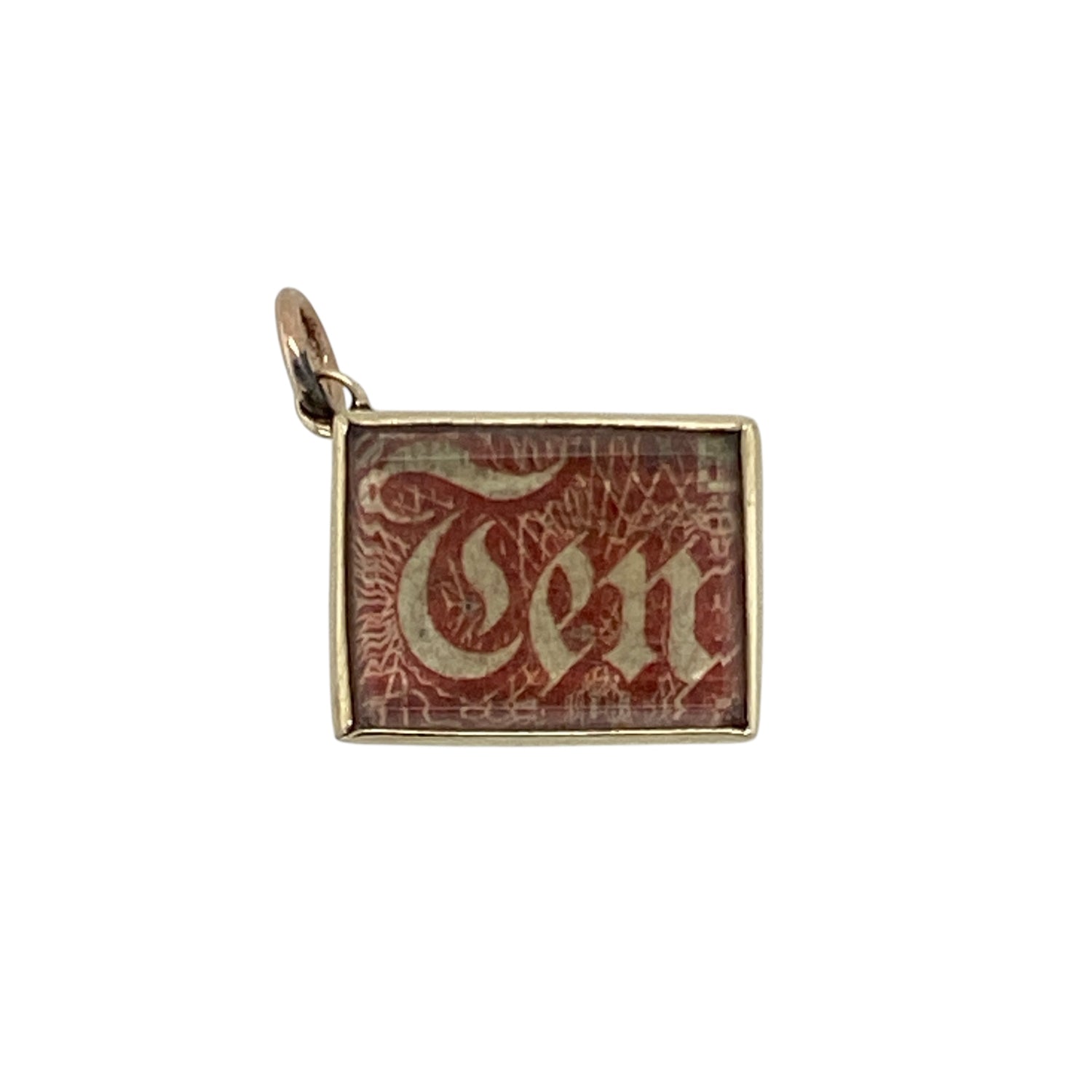 9ct Gold Vintage 10 Shilling Note Case Charm
