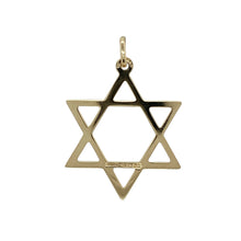 Load image into Gallery viewer, Add spiritual significance and timeless elegance to your collection with this pre-owned 9ct yellow gold Star of David pendant—symbolic, refined, and meaningful.

Design: The pendant features the classic six-pointed Star of David, a powerful symbol of faith and identity, crafted in a clean and traditional design.
Material: Made from 9-carat yellow gold, the polished finish enhances the pendant’s simple lines and gives it a warm, radiant shine.

