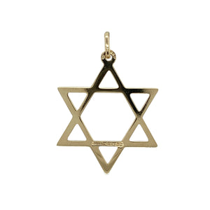 Add spiritual significance and timeless elegance to your collection with this pre-owned 9ct yellow gold Star of David pendant—symbolic, refined, and meaningful.

Design: The pendant features the classic six-pointed Star of David, a powerful symbol of faith and identity, crafted in a clean and traditional design.
Material: Made from 9-carat yellow gold, the polished finish enhances the pendant’s simple lines and gives it a warm, radiant shine.
